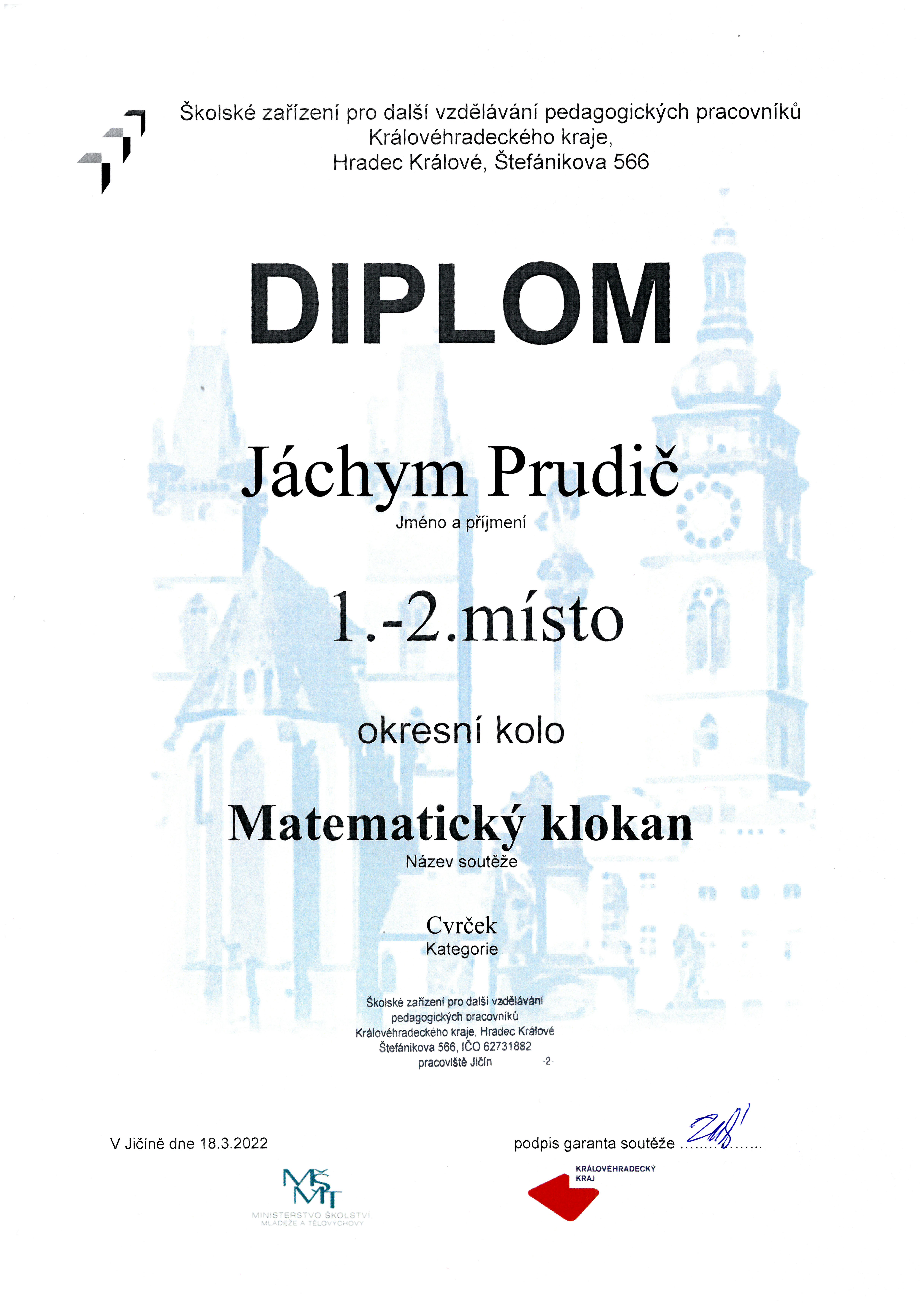 Jáchym Prudič - 1.-2. místo - Matemaický klokan.jpg